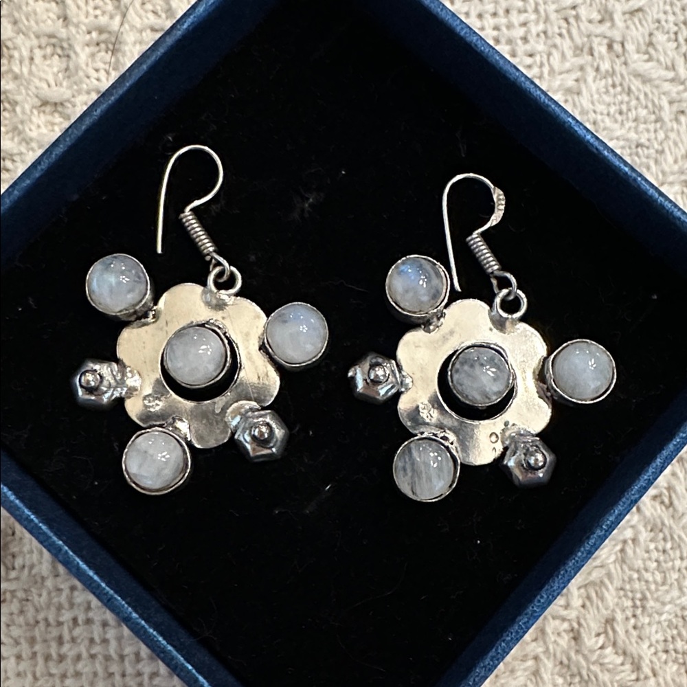 Sterling Silver Moonstone Dangle Earrings